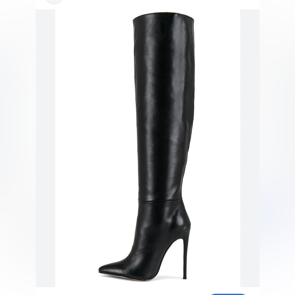 FEMME Los Angeles Mariel Black Leather Boots 2 way high heels knee Revolve 8 - Picture 3 of 12